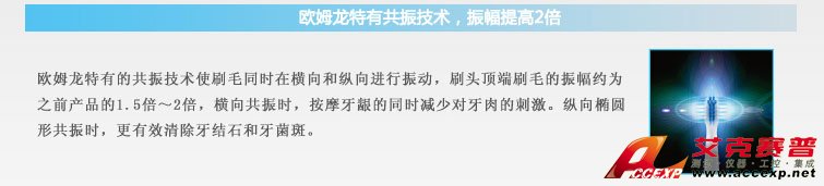 欧姆龙特有共振技术,振幅提高2倍