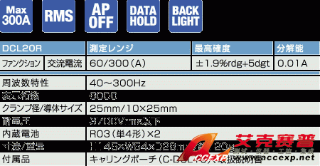DCL20R真有效值电流钳表|日本三和Sanwa钳型电流表DCL-20R