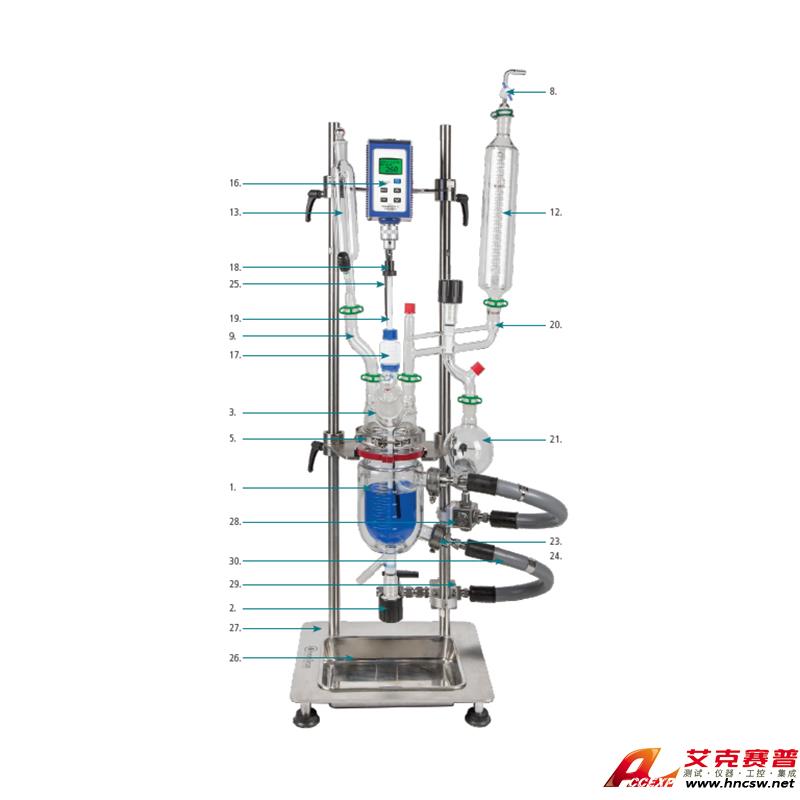 JULABO优莱博 500ml 桌上式玻璃夹套反应釜，JRS-1500-03