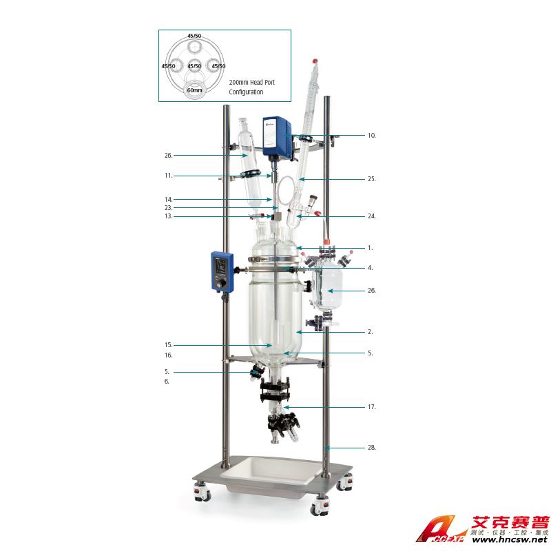 JULABO优莱博 100L玻璃夹套反应釜，JRS-1503-06