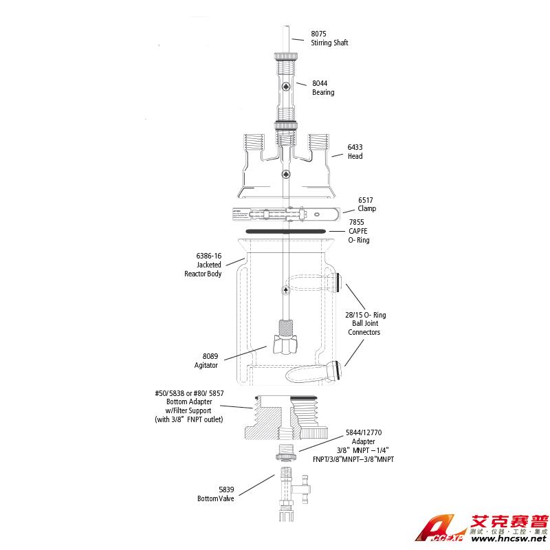 JULABO优莱博 600ml 夹套压力过滤釜，CRS6386-107